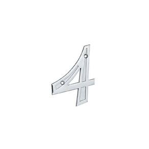 Numero Residencial Cromado 13Cm 4 Uniao Mundial