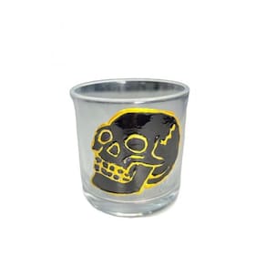 Copo De Whisky De Vidro Crânio Negro 300 Ml