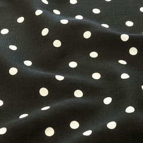 Viscolinho Estampado Poá Branca/Fundo Preto - 1,50m