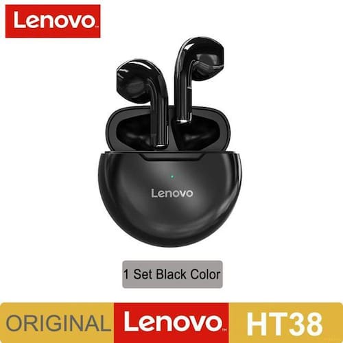 Fone De Ouvido In-Ear Bluetooth Sem Fio Lenovo Ht38 Preto