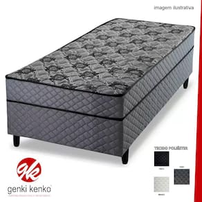 Cama Box Base Conjugada Espuma Dupla Solteiro Poliester