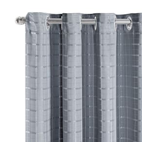 Cortina Blecaute com Voil Xadrez 4,00m x 2,70m Cinza