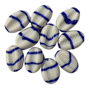 Kit C/10 Firmas Búzios 22Mm Branco E Azul Murano Guias