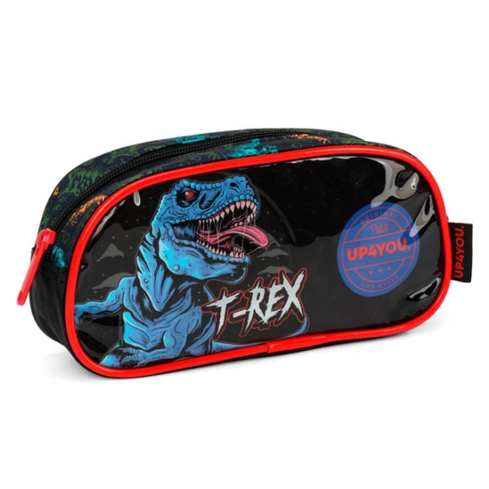 Estojo Simples T-Rex Up4You Azul Escolar - Luxcel