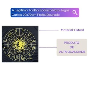 A Legítima Toalha Zodiaco Para Jogos Cartas 70X70Cm Preta/Do