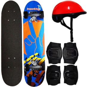 Kit Skate Infantil 24´´ Completo + Acessórios Capacete Masculino Feminino Importway BW-013