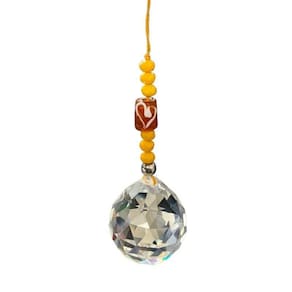 Protetor Ambiente Cristal Facetado Oxum Amarelo 40 Mm