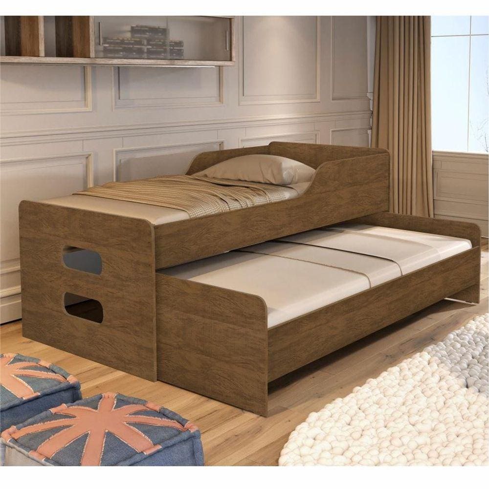 Cama com Auxiliar Veneza Castanho