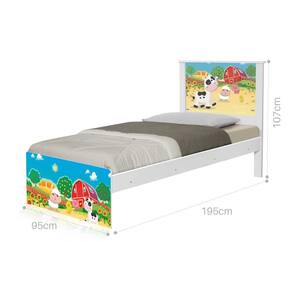 Cama Solteiro Fazendinha Colorida com Colchão