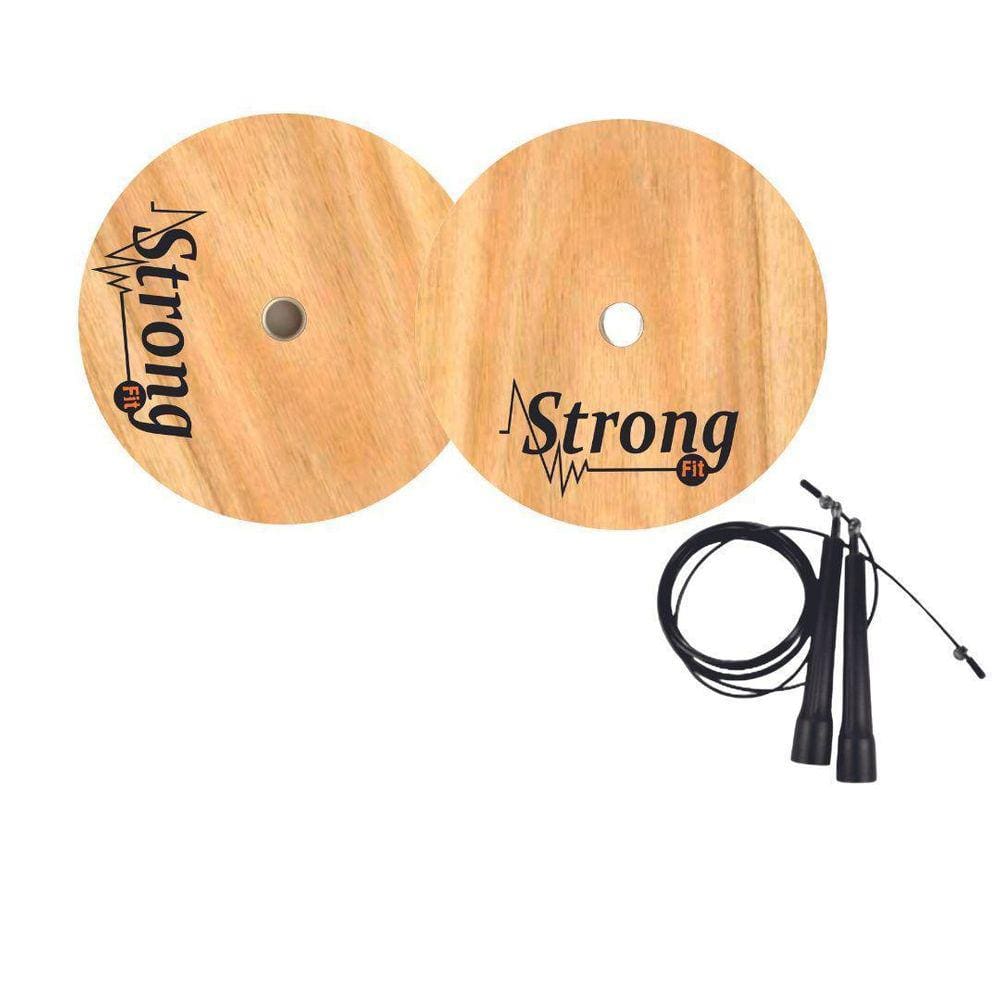 Par De Anilha De Madeira Para Crossfit + Corda De Pular