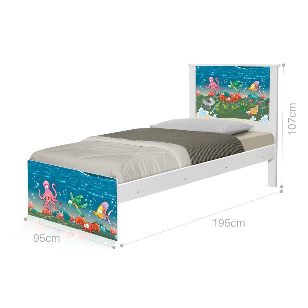 Cama Solteiro Fundo do Mar