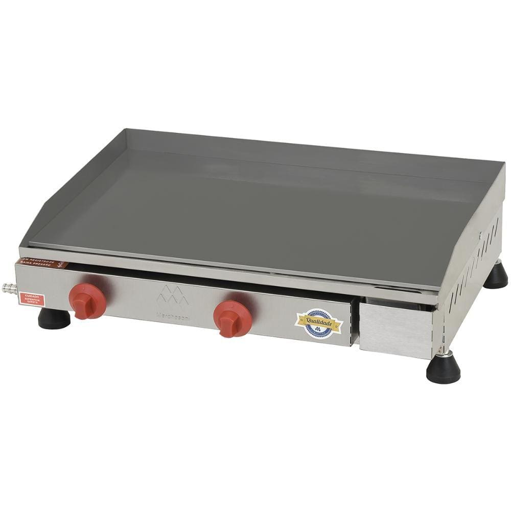 Chapa Comercial Hambúrguer Lanches 40X60 2 Queimadores com Gaveta Gordura - Marchesoni