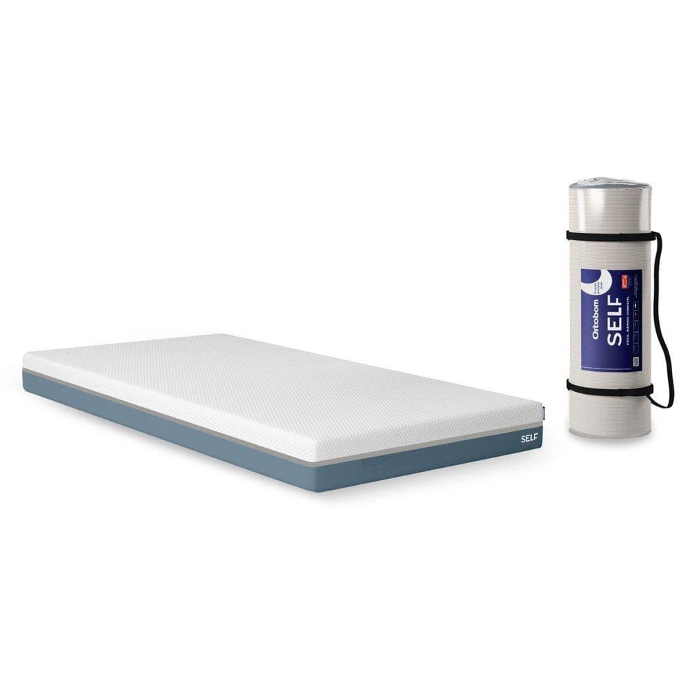 Colchão Self Solteiro 88x188x17cm Ortobom Azul/Branco
