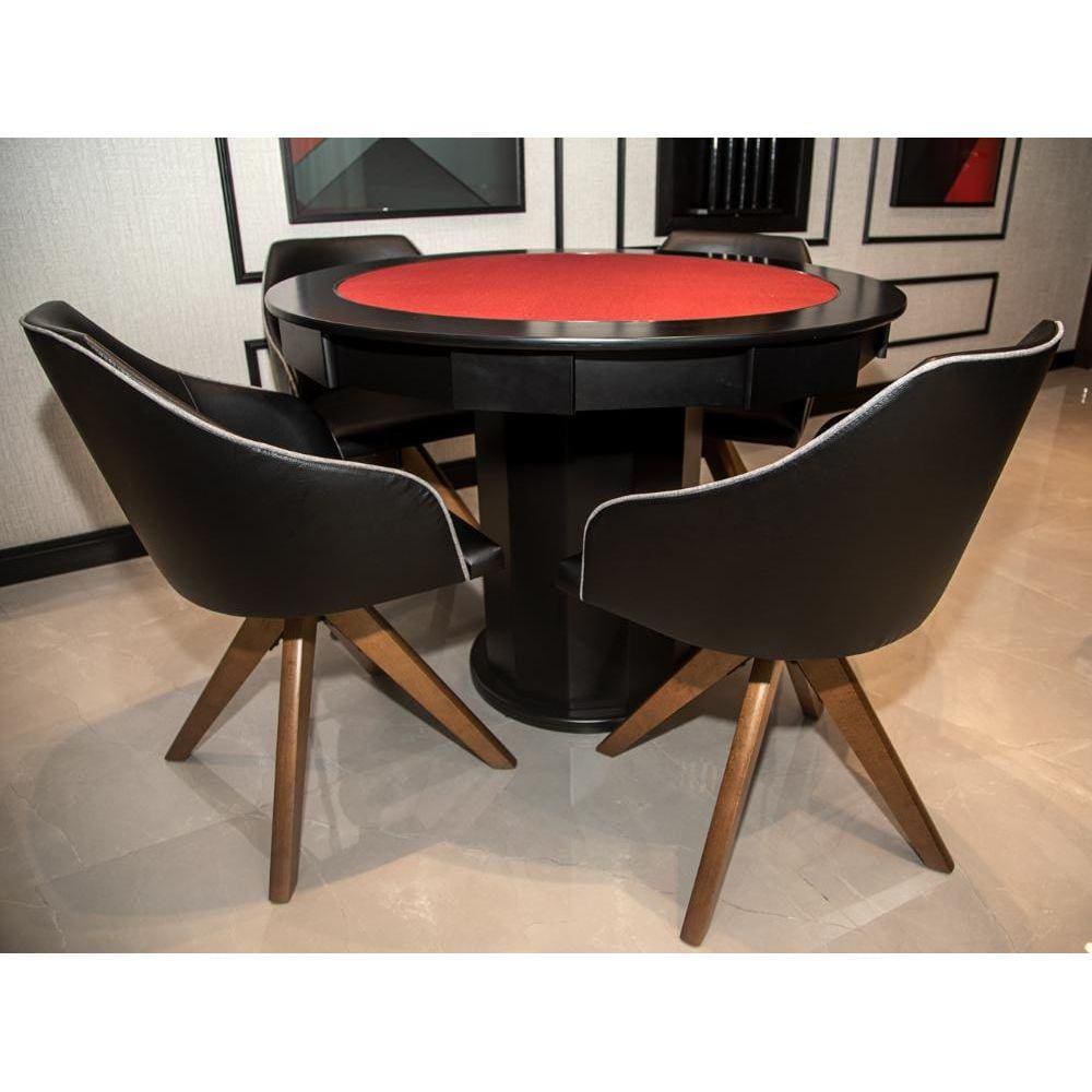 Mesa de Carteado com Gavetas e Porta copos - 1,37x0,80 - Com xadrez