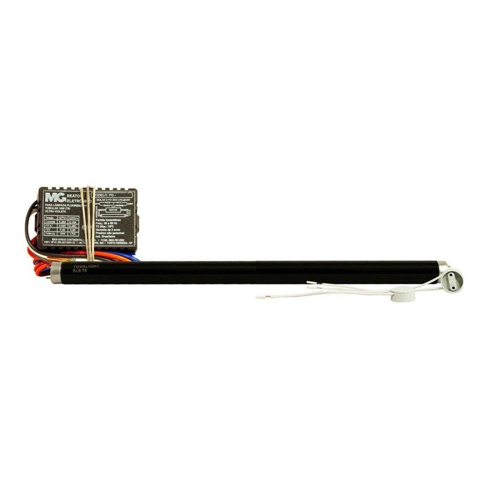 Kit Lâmpada Neon 20W Luz Negra Blb 60Cm+ Inversor 12V+