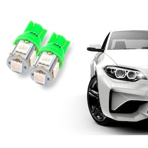 Lâmpada Led Interior Farolete Pingo T10 5 Leds Verde