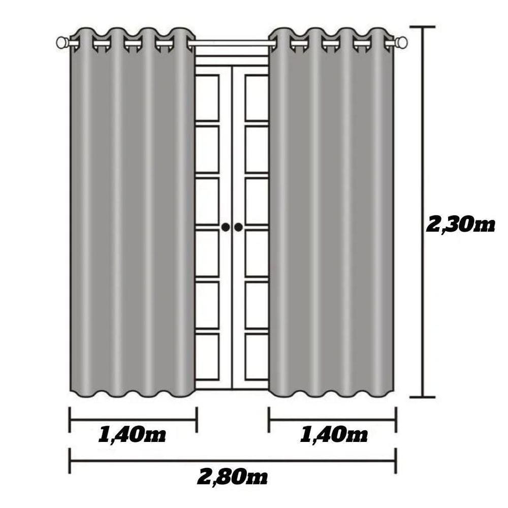 Cortina Blackout Pvc Prata Voil Xadrez 2,80 X 2,30 Tabaco