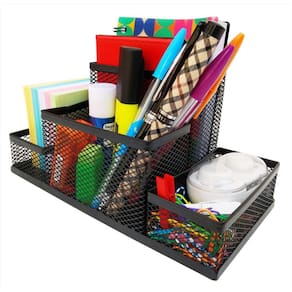 Kit Organizador para Escritório com 4 Partes Preto