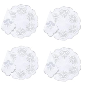 Jogo Americano E Guardanapo Bordado 4 Branco 45Cm Liz