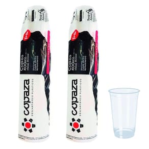 Copo 400Ml Descartavel Liso Transparente Ps C/100
