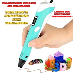 Caneta Impressora 3D Profissional 12V com Filamentos + Fonte