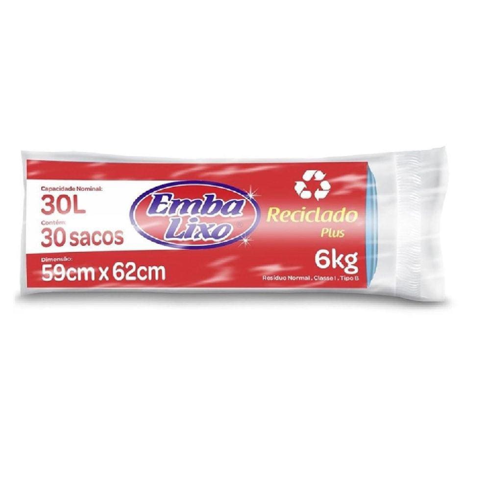 Saco De Lixo Embalixo Plus Azul 30 Litros Rolo 30 Sacos