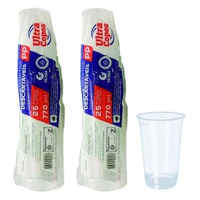 Copo 770Ml Descartavel Liso Transparente Pp 50 Unid Copao