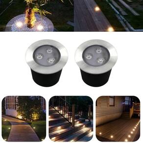 2 Balizadores Spot Pvc Led Smd 3W Branco Quente De Embutir