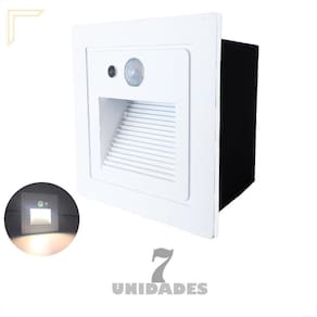 Kit 7 Balizador Parede Embutido Sensor De Presença Led Lup73