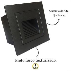 Kit 4 Balizador Preto Embutido Parede Mini Externo Muro