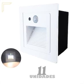 Kit 11 Balizador Embutir Parede Sensor De Presença Led Lup73