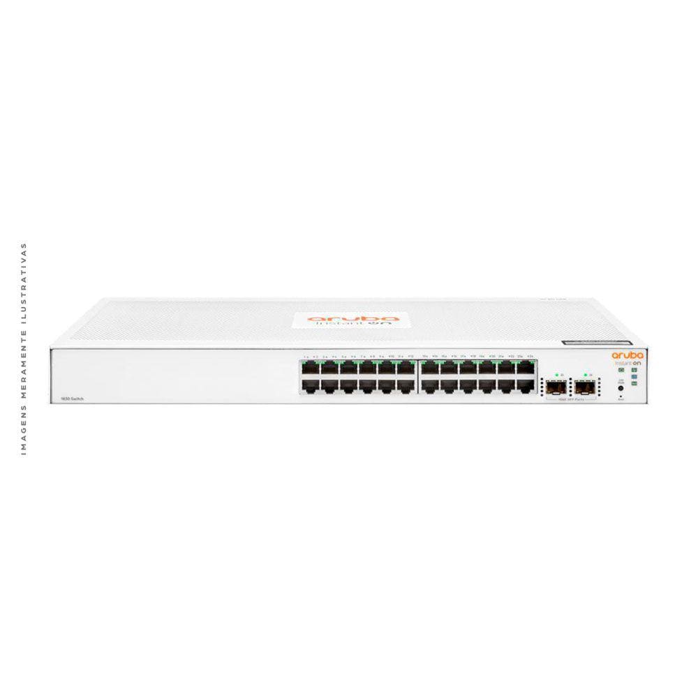 Switch HP Aruba Instant On 1830, Gerenciável, 2 SFP, 24 Portas, Branco - JL812A