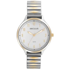 Relógio Seculus Feminino Ref: 77167Lpsvbs3 Mola Bicolor