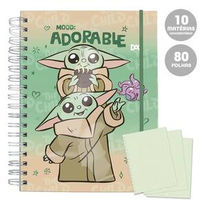 Caderno Smart Universit. 10Mat 80Fl Baby Yoda Star Wars Dac