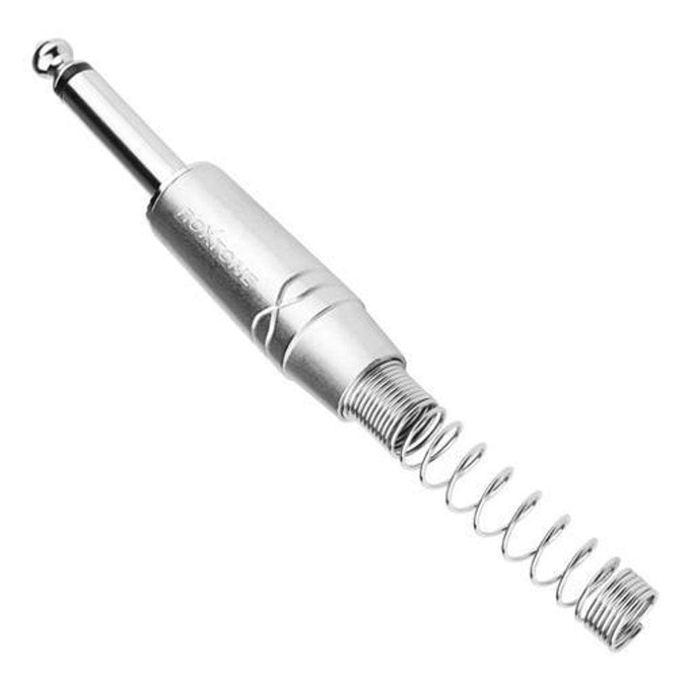 Conector P10 Mono RJ2PP-NN Roxtone Prateado - Áudio Mono