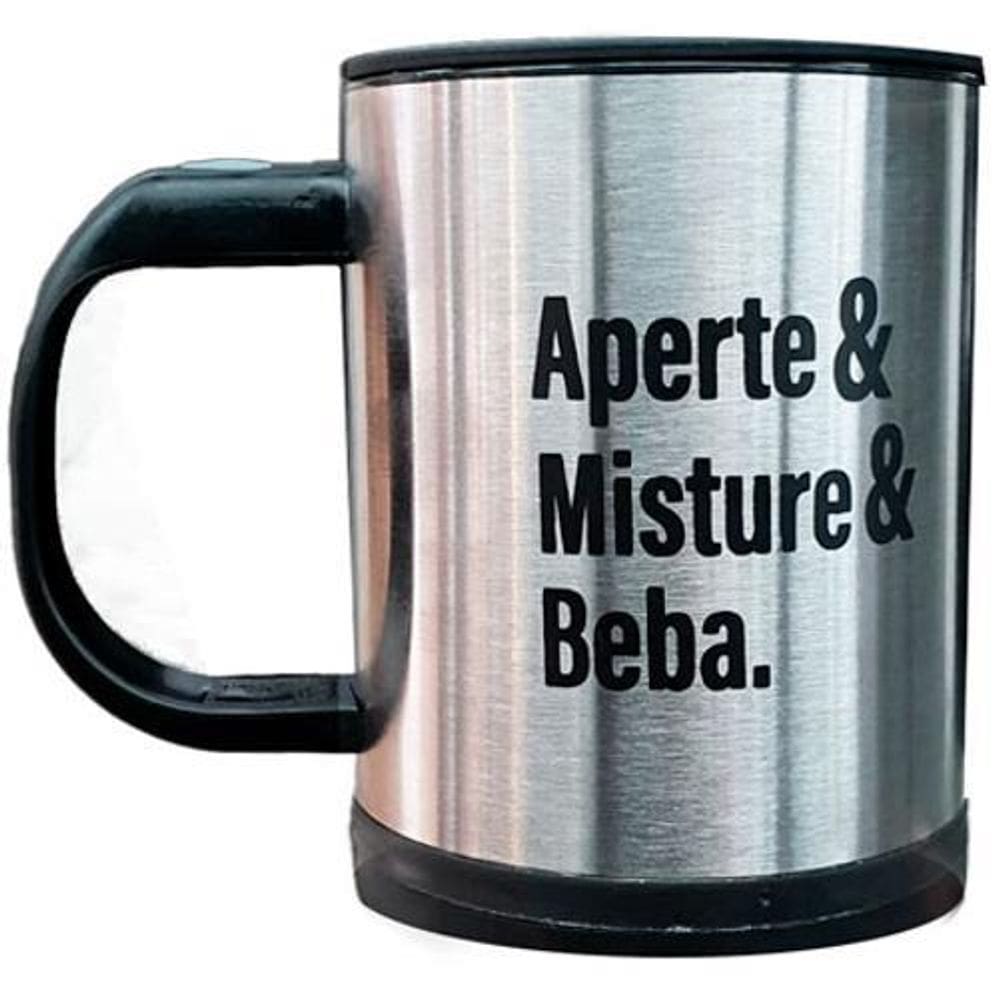 Caneca Mixer De Inox Com Tampa 380 Ml