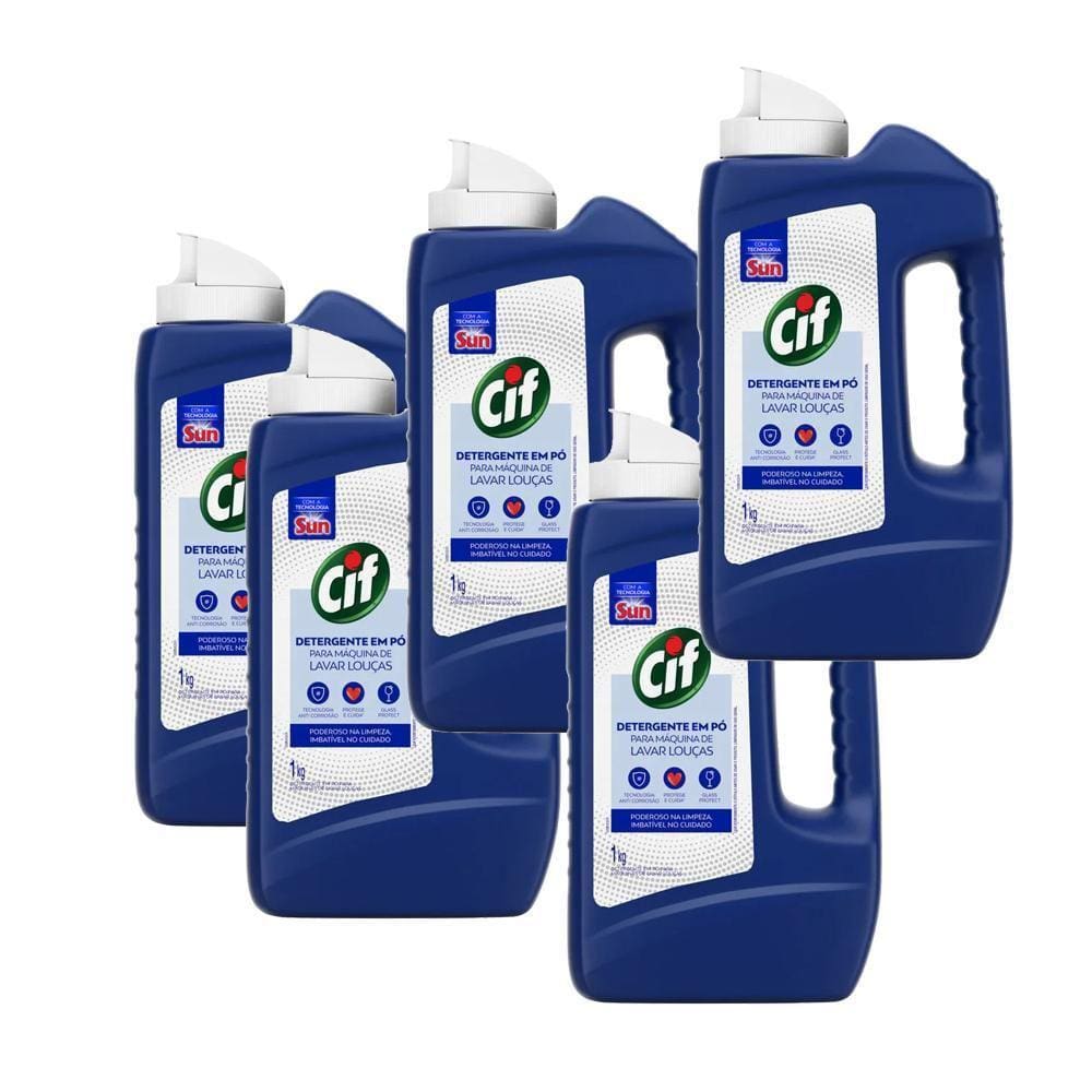 Cif Detergente Para Lava Louças 1Kg Kit 5