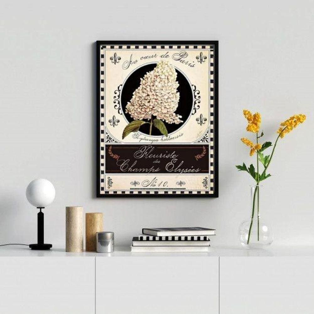 Quadro Decorativo Floral Parisiense 24X18Cm