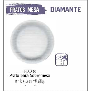 Jogo De Prato Diamante 04 Pratos Sobremesa - Lanche - Vidro