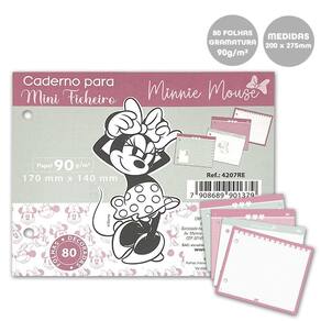 Refil Mini Fichário 17X14Cm 2 Furos 80Fls Minnie Mouse Dac