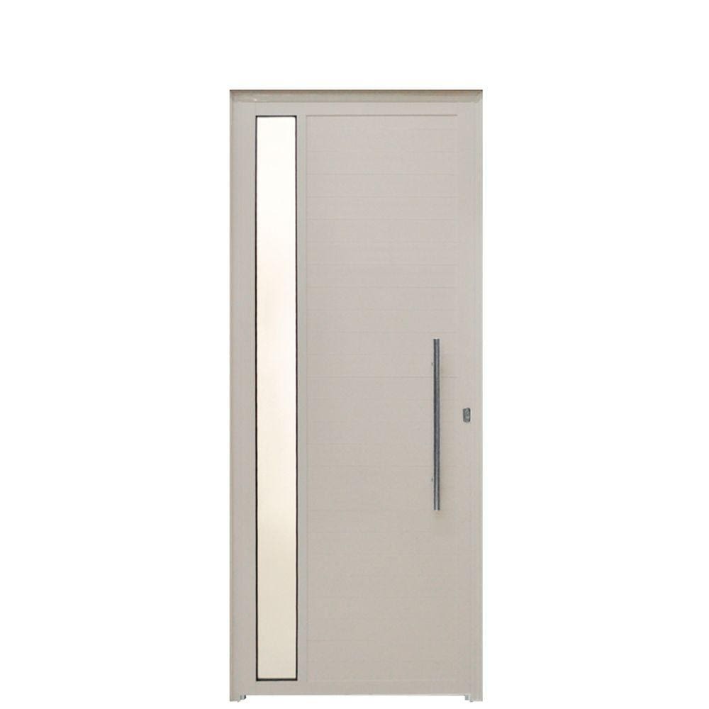 Porta Lambril C/ Visor e Puxador Aluminio Branco 2.10 x 0.90 - Hale