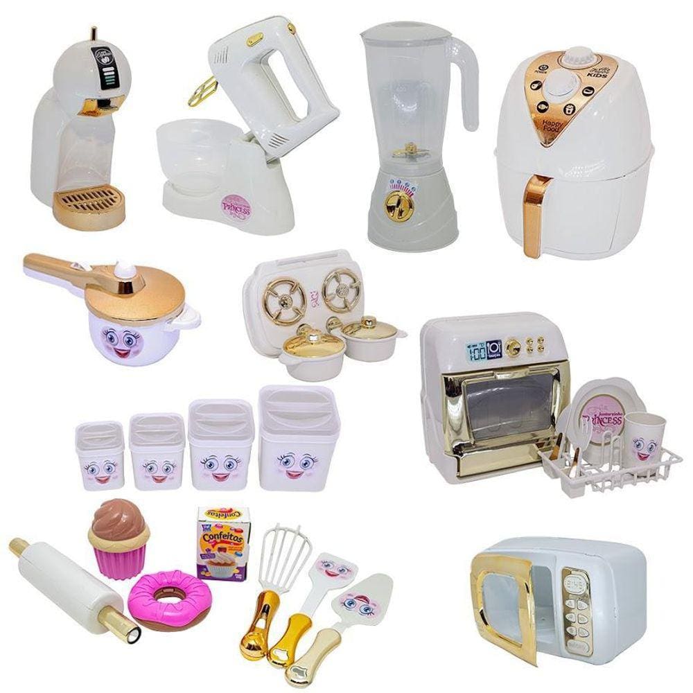 Kit Cozinha Princesa Fogão Cooktop Panela Batedeira 23Pç