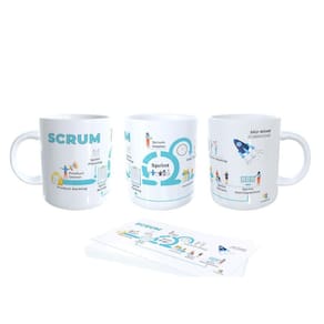 Caneca Fluxo Scrum, Porta Copos + Tecnologia + Seu Nome