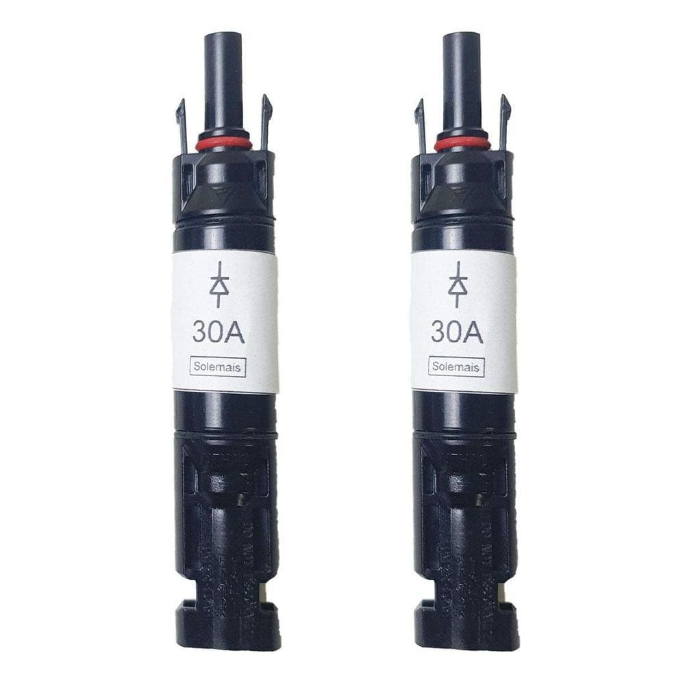 Kit 2 Conector Com Diodo 30A Mc4 Placa Energia Solar