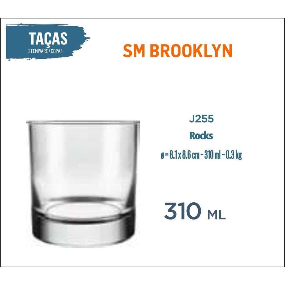 12 Copos Brooklyn 310Ml Whisky Refrigerante Suco Batida