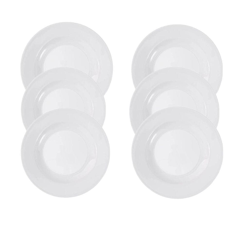 Jogo Jantar 6 Pçs Prato Fundo Branco Melamina 25Cm 2009B