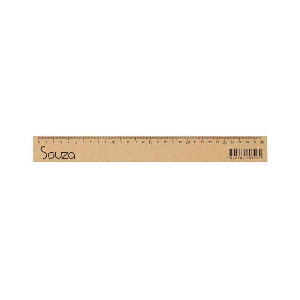 Regua Souza 30 Cm Madeira Mdf Resistente