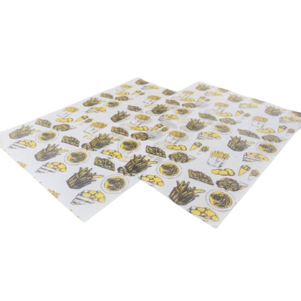 Papel Manteiga Anti Gordura Forrar Caixa Batata Frita 250Un