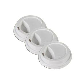 Tampa Plástica Branca Copo De Papel 210Ml 50 Uni Kit 3