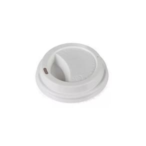 Tampa Plástica Branca Copo De Papel 210Ml 50 Unidades